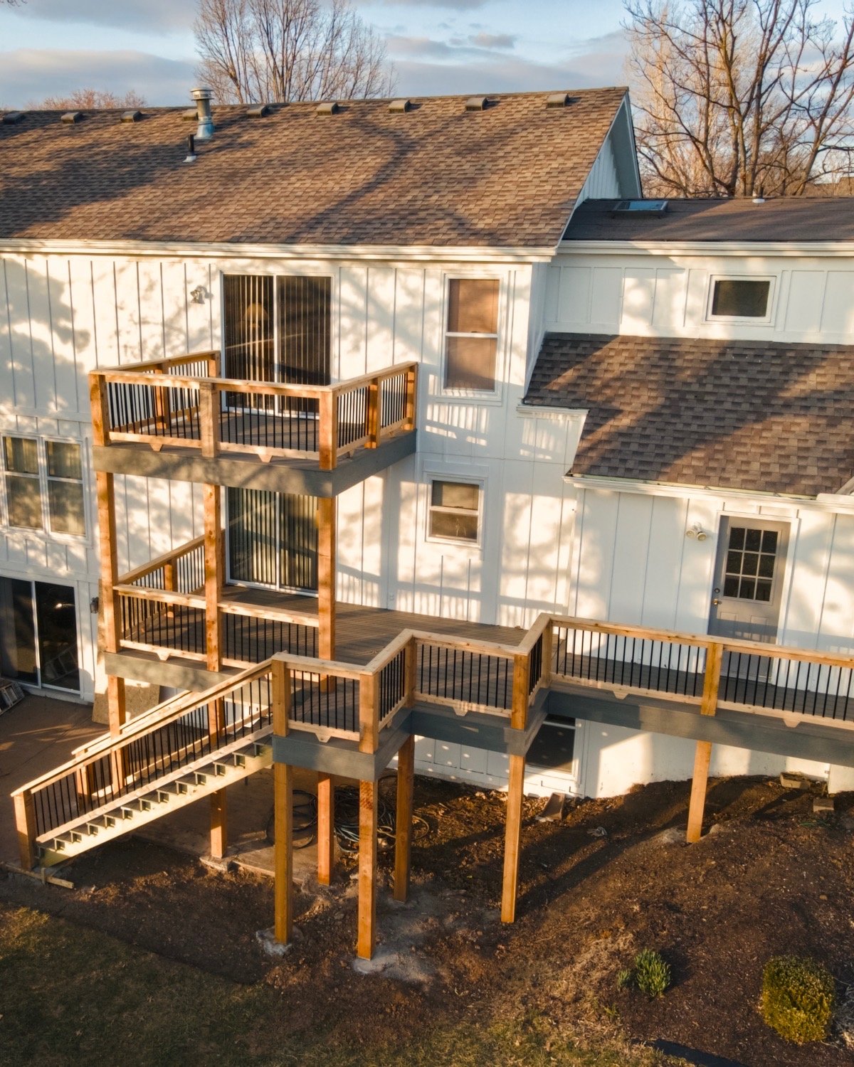 2-story deck aerial view